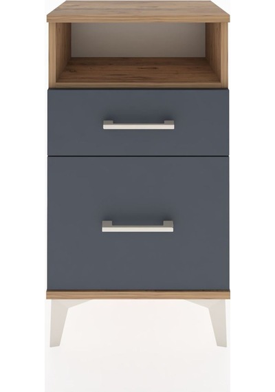 Arges Komodin Tek Raflı Tek Çekmeceli 44x30x80 Çam-antrasit Atlas Çam