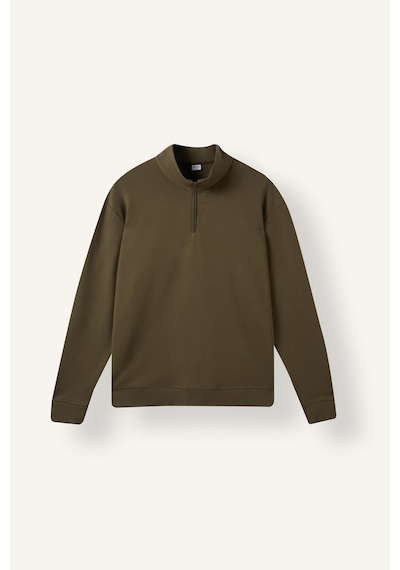 Defacto Standart Fit Dik Yaka Yarım Fermuarlı Basic Sweatshirt I0571ax26wnkh447 Haki-kh447