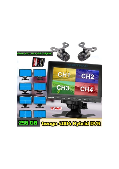 256 Gb Destekli 7 İnç Hybrid Dvr Monitör Ve 2 Adet Kelebek Kamera