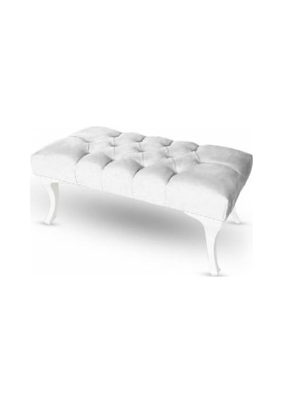 Kapitoneli Bench Puf Beyaz