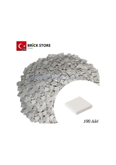 Yedek Parçalar, 100 Adet 2x2 Tile Düz Fayans Parçası, Beyaz White ,3068