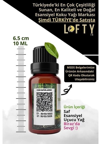 Lofty Pudra Saf Uçucu Yağ 10ml -%100 Doğal Esansiyel Yağ Buhurdanlık, Difüzör Ve Oda Kokusu İçin Ferahlatıcı Etki Diğer