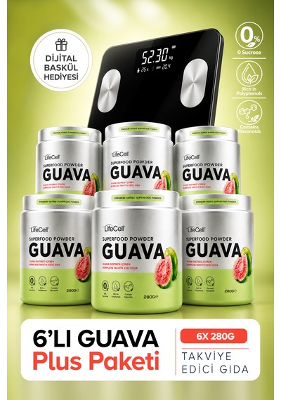 Guava Ekstresi İçeren Kompleks Takviye Edici Gıda - 280g X 6 Adet