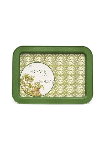 Forrest Green Home Desenli Grande Metal Tepsi, 31 X 43 Cm