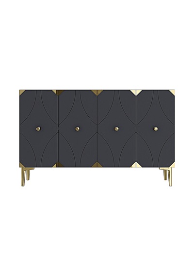 Ka1297ag Alfa Konsol Ve Tv Sehpası Antrasit-gold 120cm