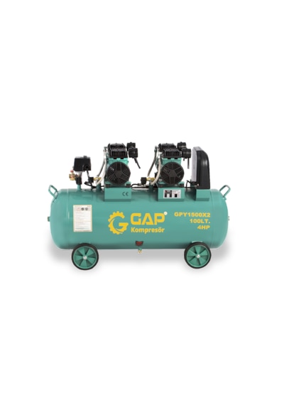 Gap Kompresör Gpy1500x2-100 4 Hp 8 Bar 100 Lt Sessiz Yağsız Kompresör