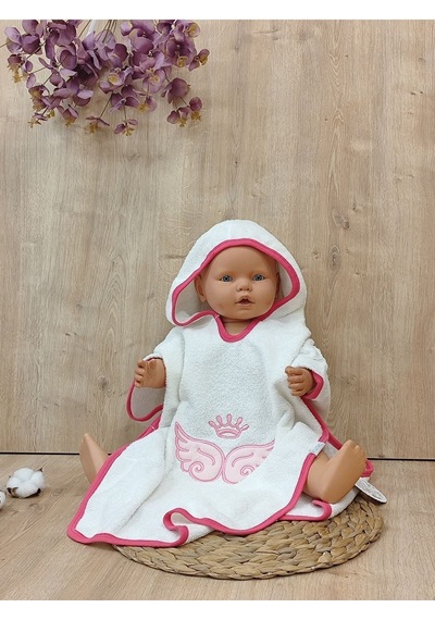 Pareo Bebek Havlu Bebek Bornoz Yumuşacık Su Emici Pamuklu Nakış Desenli 1 - 4 Yaş