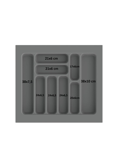 Çekmece Organizer Kaşıklık, 9 Bölmeli, Gri Çekmece Içi Kaşıklık Kepçelik 55x49 Cm 49x40 Ölçülerine Kadar Diğer