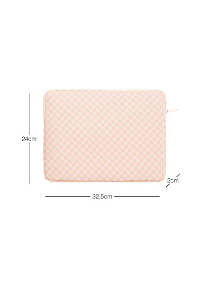 Ocean Home Textile Su İtici Leke Tutmaz Pembe Dama Desen Tablet Taşıma Çantası / Kılıfı 32.5 X 24 X 2 Cm Tablet Kılıfı