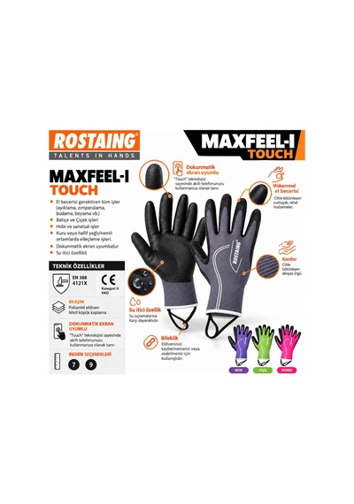 Rostaıng Maxfeel It09 Bahce Cok Amaclı Eldıven No:9-10 Gri