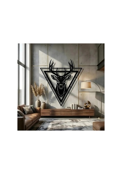 Alageyik Metal Duvar Tablosu - Metal Duvar Sanatı - Kırmızı - 65 X 75 Cm