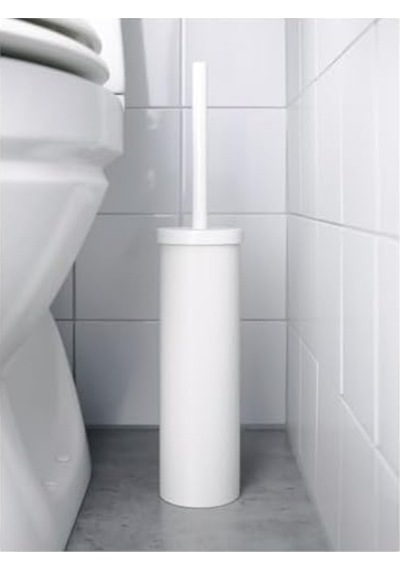 Tuvalet Fırçası "enudden" Değiştirilebilir Fırçalı Tuvalet Fırçası - Çelik - Beyaz - Uzunluk: 48 Cm - Çap: 9,7 Cm Siyah