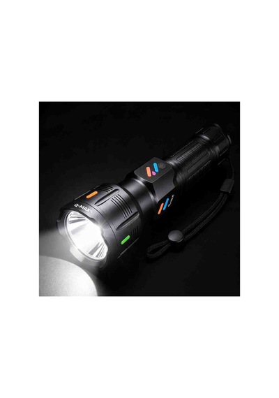 Q Max Ps 3200 Çok Fonksiyonlu Şarjlı Led El Feneri Beyaz Işık Ayarlanabilir Zoom Modu Type C