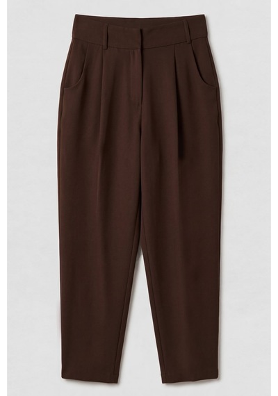 Sateen Talia Havuç Pantolon - Kahve-137376