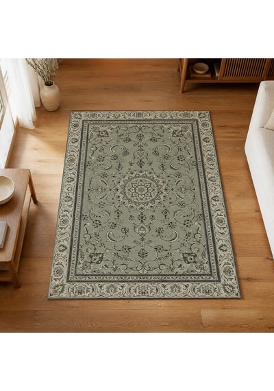 Kartela Halı Suma Halı Jüt Taban Dokuma Halı Adaçayı Yeşili - 60 X 90 Cm