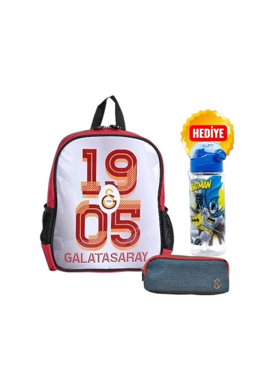 Anaokulu Çantası - Çift Gözlü Kalemlik Lisanslı Suluk Matara Çok Renkli
