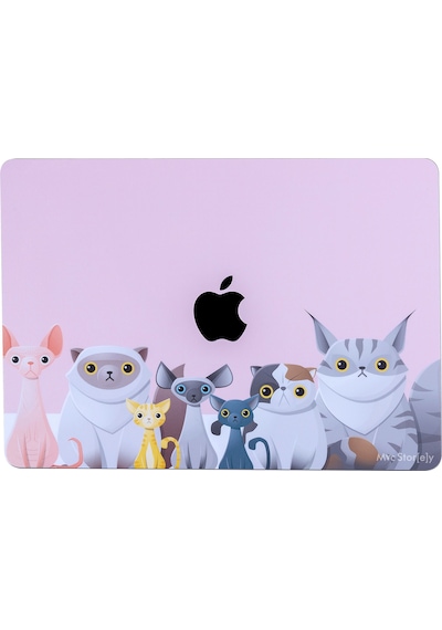 Apple Uyumlu MacBook Pro Kılıf 13inç M1-m2 Sticker Kaplama Laptop Koruyucu A2338 İle Animal03 Açık Pembe