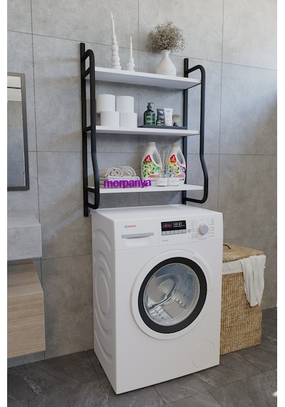 Morpanya Bony Çamaşır Makinesi Üstü Düzenleyici Raf Banyo Dolabı Rafı Makina Üstü Dolap Raf Beyaz Morpanya Bony Çamaşır Makinesi Üstü Düzenleyici Raf Banyo Dolabı Rafı Makina Üstü Dolap Raf Beyaz