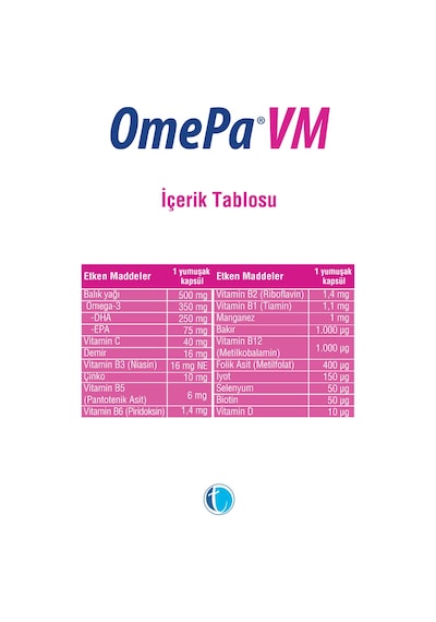 Tab Omepa Vm Omega 3 - Multivitamin - Multimineral 30 Kapsül