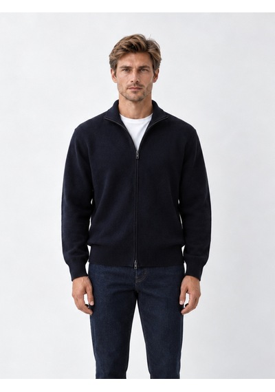 Xint Lacivert Regular Fit Yarım Balıkçı Yaka Pamuklu Hırka 801661