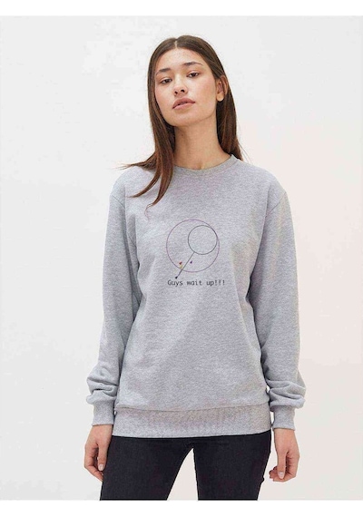 Pubg Guys Wait Up Baskılı Gri Kadın Sweatshirt