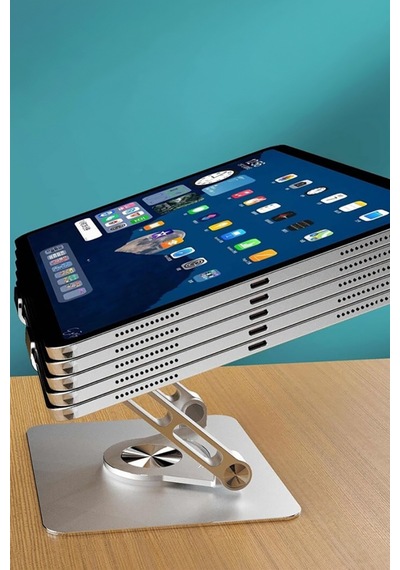 Alüminyum 360 Derece Dönen Dizüstü Bilgisayar Standı Laptop Tablet Telefon Standı Sarsılmaz Güçlü