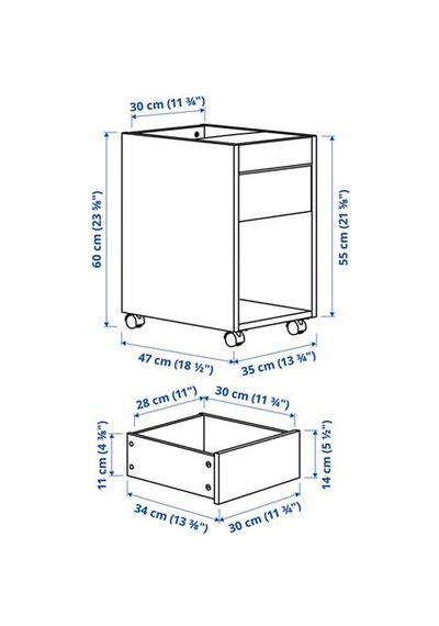 Ikea Tonstad Keson, Kahverengi Meşe Kaplama, 35x60 Cm