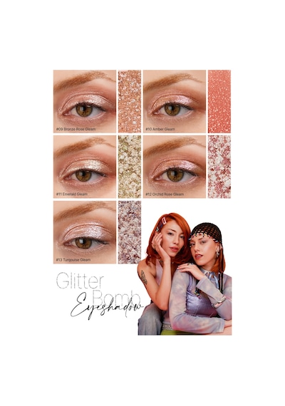 Mücevher Parlaklığında Yoğun Pigmentli Tekli Far Cre'ars Glitter Bomb Eyeshadow 02 Pink Gleam 23236904