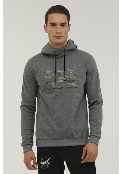 Lumberjack Kapüşonlu Slim Fit Gri Erkek Sweatshirt 2WSD40052PR Gri