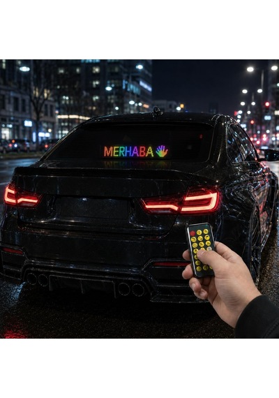 Akıllı Rgb Led Matrix Panel 59 Cm Bluetooth Uygulama Ve Kumanda Kontrollü, Yazı Ve Emoji Göstergesi Diğer