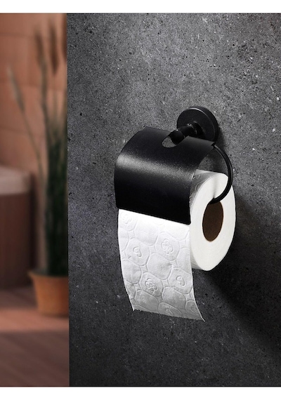 Yapışkanlı Siyah Geniş Kapaklı Tuvalet Kağıtlığı Wc Kağıtlık Tuvalet Kağıdı Askısı 000 Açık Krem