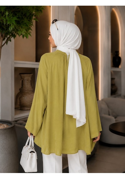 Esra Butik78 Tül Modal Astarlı Rahat Kalıp Tunik Beyaz & Yağ Yeşili Günlük Ve Şık Tesettür Kombini Esra Butik78 Tül Modal Astarlı Rahat Kalıp Tunik Beyaz & Yağ Yeşili Günlük Ve Şık Tesettür Kombini