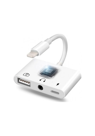 Oem 3In1 iPhone -Apple Uyumlu iPad  Lightning To Kulakılık ve Usb