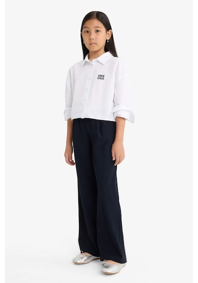 Defacto Kız Çocuk Straight Wide Geniş Bol Paça Pantolon F2432a825aunv113 Lacivert