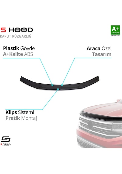 S-dizayn Toyota Uyumlu Hilux Abs Plastik Kaput Rüzgarlığı 2012-2015 A+kalite