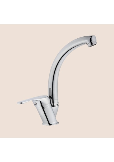 Fildişi Rio Tezgah Üstü Lavabo Bataryası Kuğu Krom