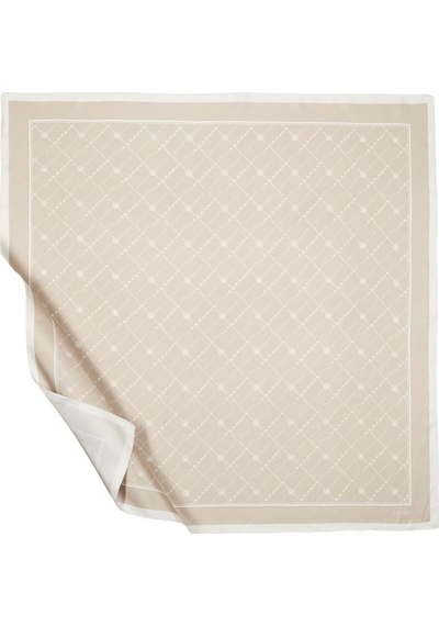 İpekevi Twill İpek Eşarp - Monogram - Vizon - Kahve Gold