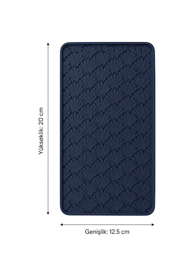 Desenli Kapaklı Dekoratif Kutu Masa Üstü Organizer Takı Aksesuar Saklama Kutusu Pla 20x12.5 Cm Lacivert