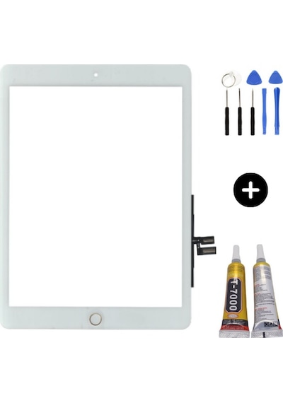Apple Uyumlu iPad  9.nesil A2602-a2603-a2604-a2605 Servis Home Tuşlu Dokunmatik Beyaz + Montaj Seti