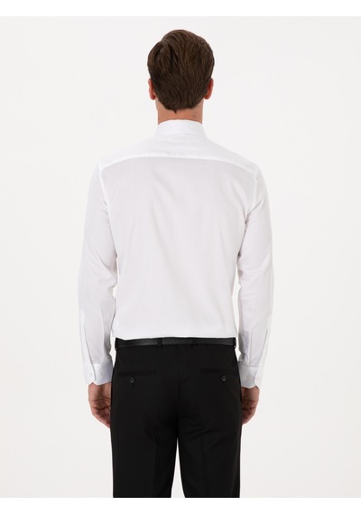 Cacharel Beyaz Slim Fit %100 Pamuk Klasik Gömlek
