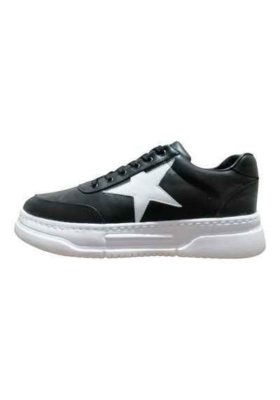 Durmazshoes Hakiki Deri Casual Ayakkabı Siyah - Beyaz