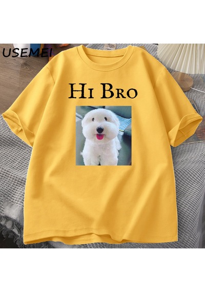 Flood Of Style Merhaba Bro Köpek Yavru T-shirt Tee Rahat Y2k Komik Meme Waitimgoated T Erkekler Kadın Sarı Flood Of Style Merhaba Bro Köpek Yavru T-shirt Tee Rahat Y2k Komik Meme Waitimgoated T Erkekler Kadın Sarı