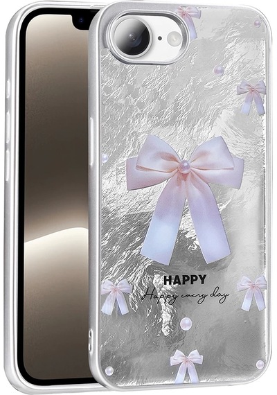 Apple Uyumlu iPhone 16e Kılıf Desenli Zore Mep Kapak İncili Fiyonk