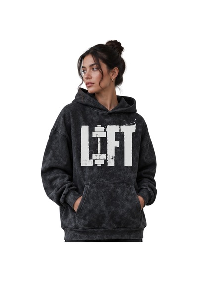 Sevbano Lift Fitness Gym Bodybuilding Baskılı Unisex Oversize Premium Yık Siyah