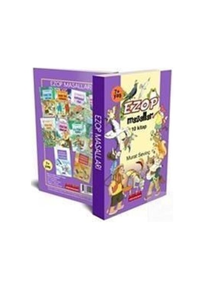 Ezop Masalları Serisi Seti - 10 Kitap Takım - Küçük Boy- Bordo Ressam