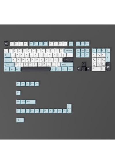 Mekanik Klavye Keycap Seti Mavi-beyaz-siyah 128 Tuşlu Keycap