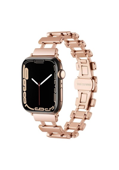Apple İle Uyumlu Watch 38mm/40mm Krd-96 Metal Kordon Rose Gold Çok Renkli