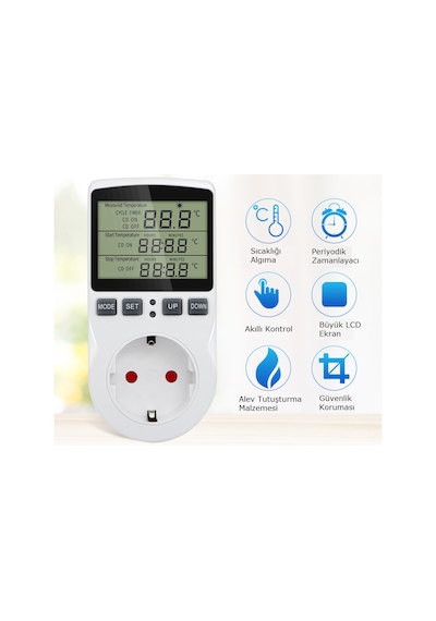 220V Fonksiyonlu Dijital Termostat Kuluçka Sıcaklık Kontrol Cihaz