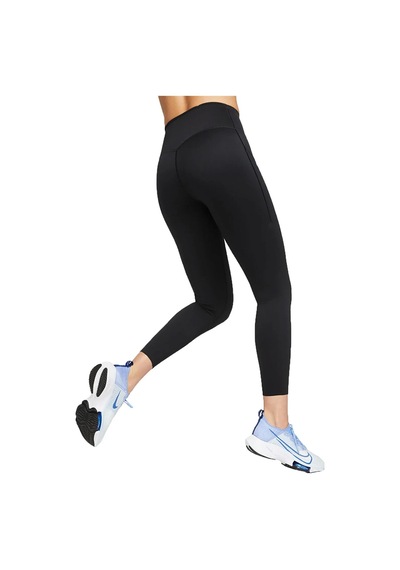 Nike Trainng Go Dri Fit İnfinalock High Rise 7/8 Black 6 Cepli Toparlayıcı Yüksek Belli Reflektörlü Antrenman Taytı Siyah