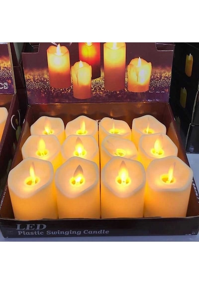 Led Light Candles 6 Adet Led Işıklı Mum Titrek Sallanan Mum Işıklı Mum Led Mum Pilli Mum Romantik Mum